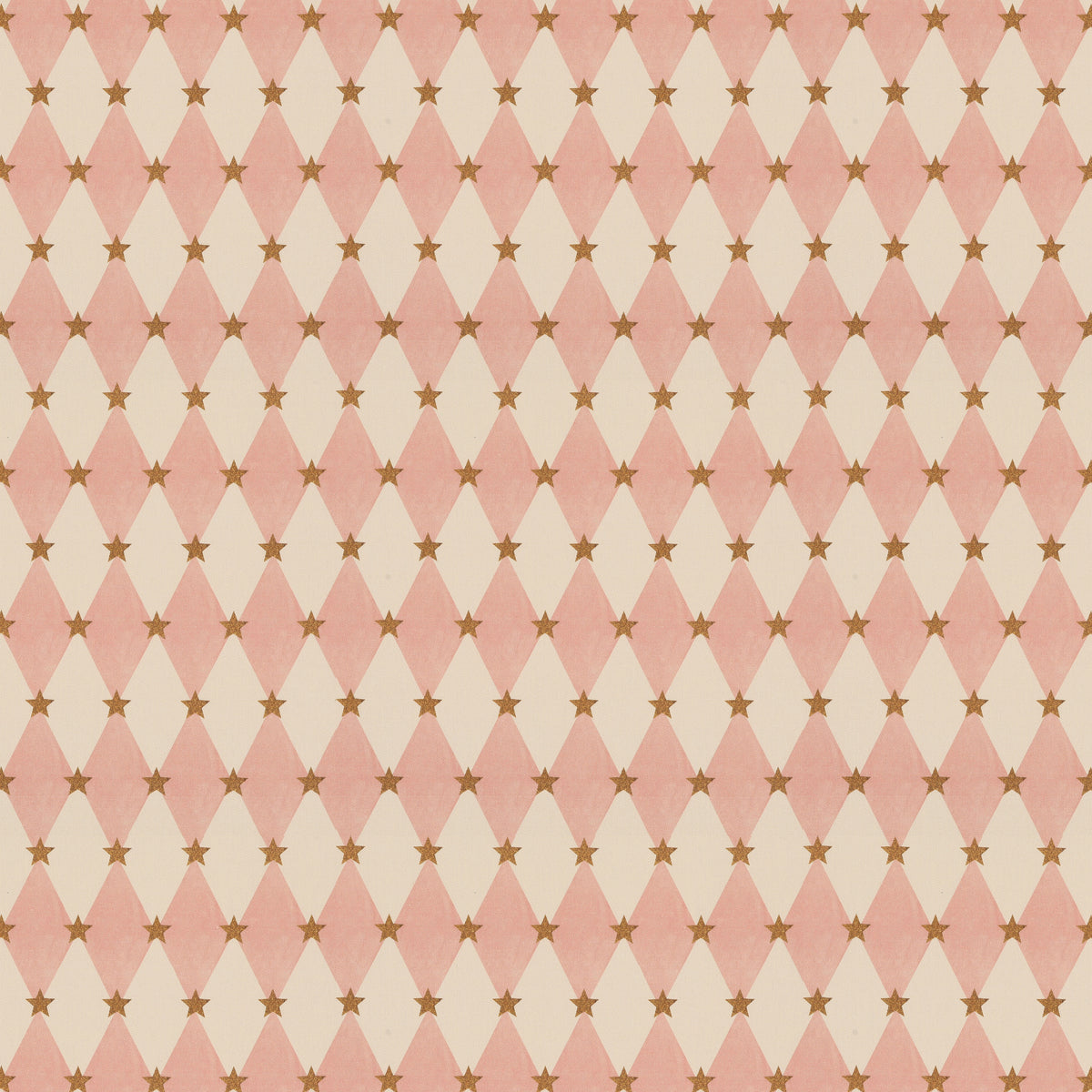 Carrie Neely Star And Harlequin Fabric Blush Pink
