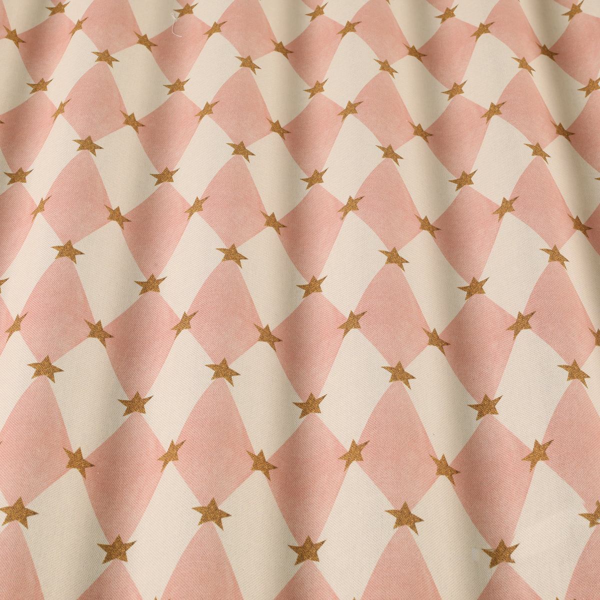 Carrie Neely Star And Harlequin Made To Measure Roman Blind Blush Pink
