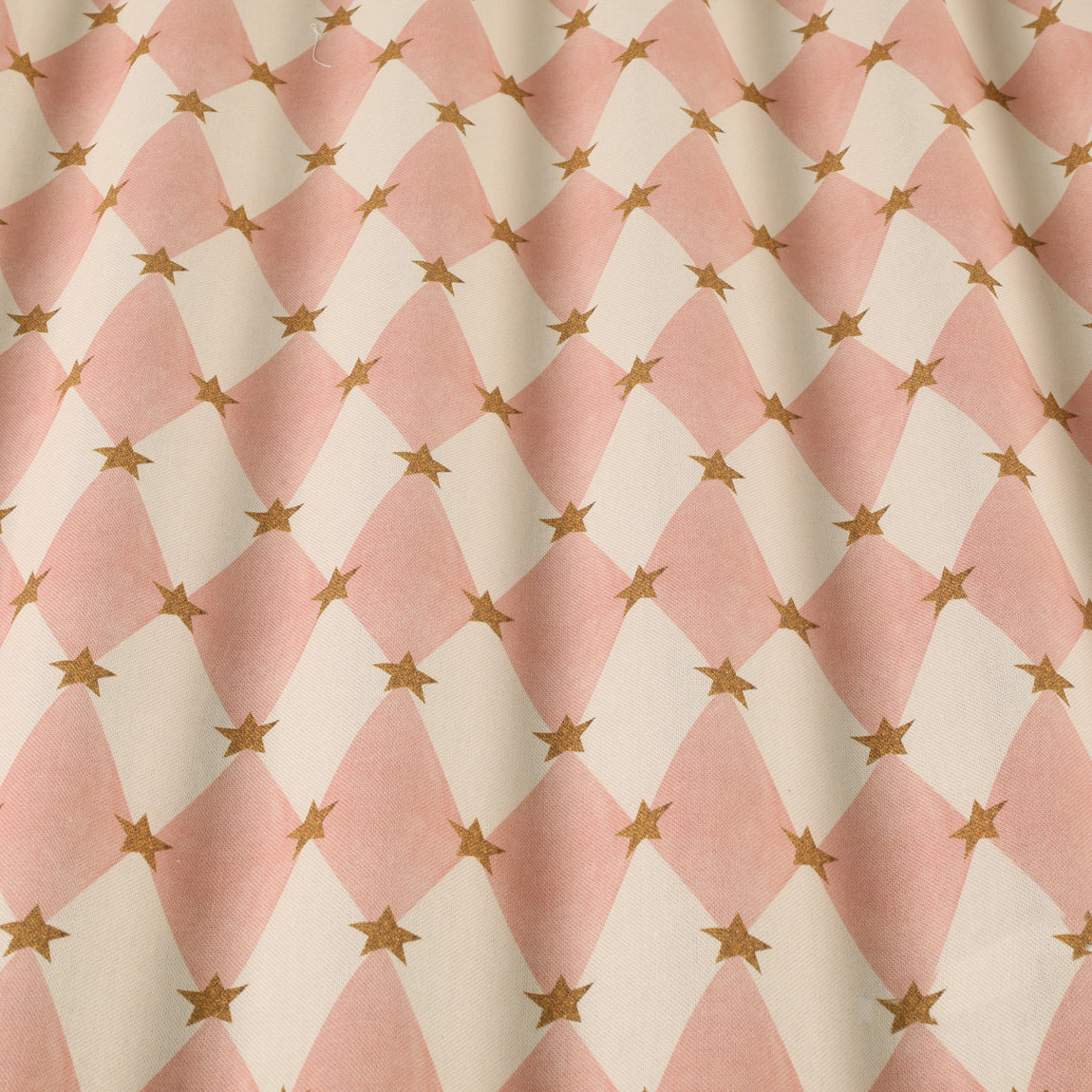 Carrie Neely Star And Harlequin Made To Measure Curtains Blush Pink