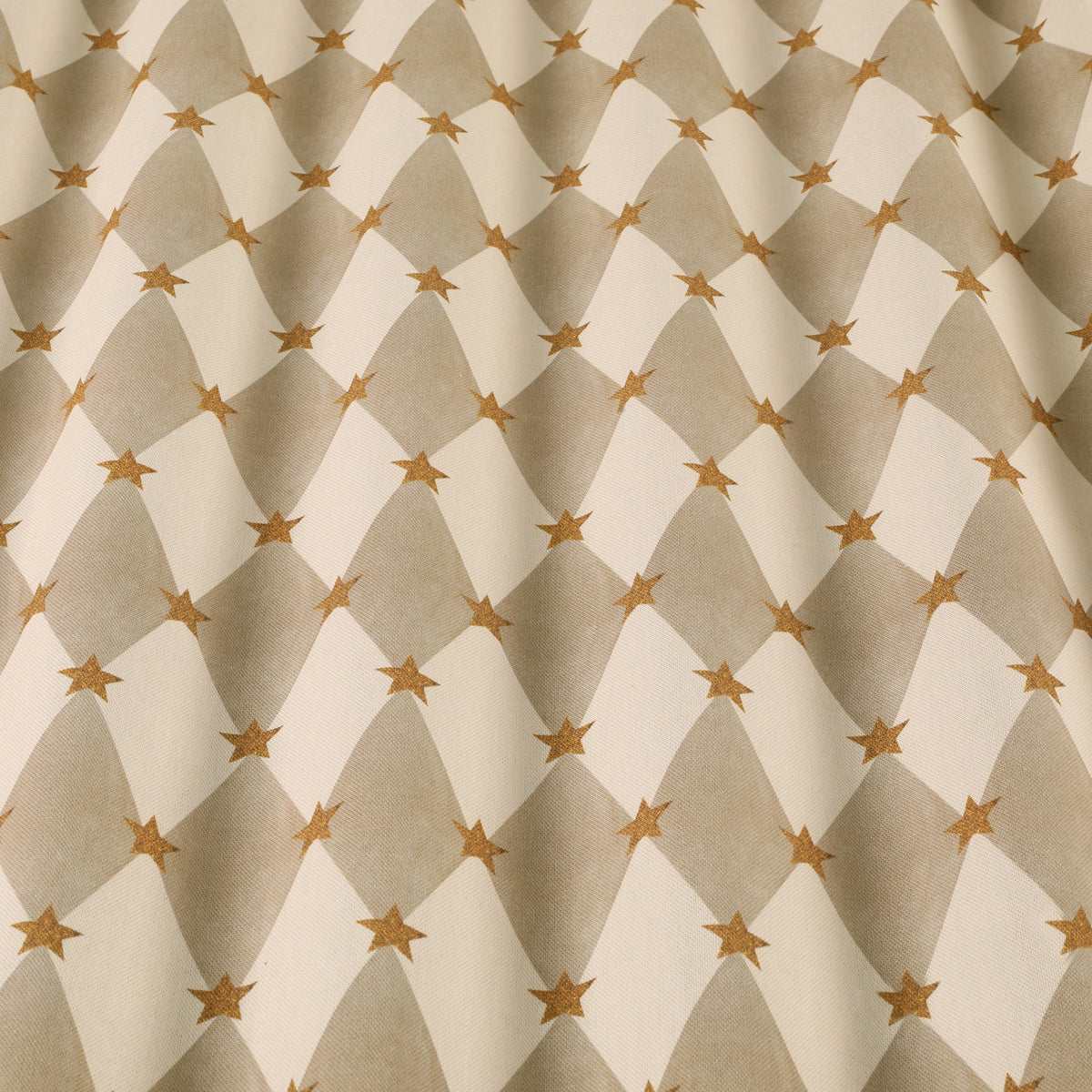 Carrie Neely Star And Harlequin Made To Measure Curtains Biscuit