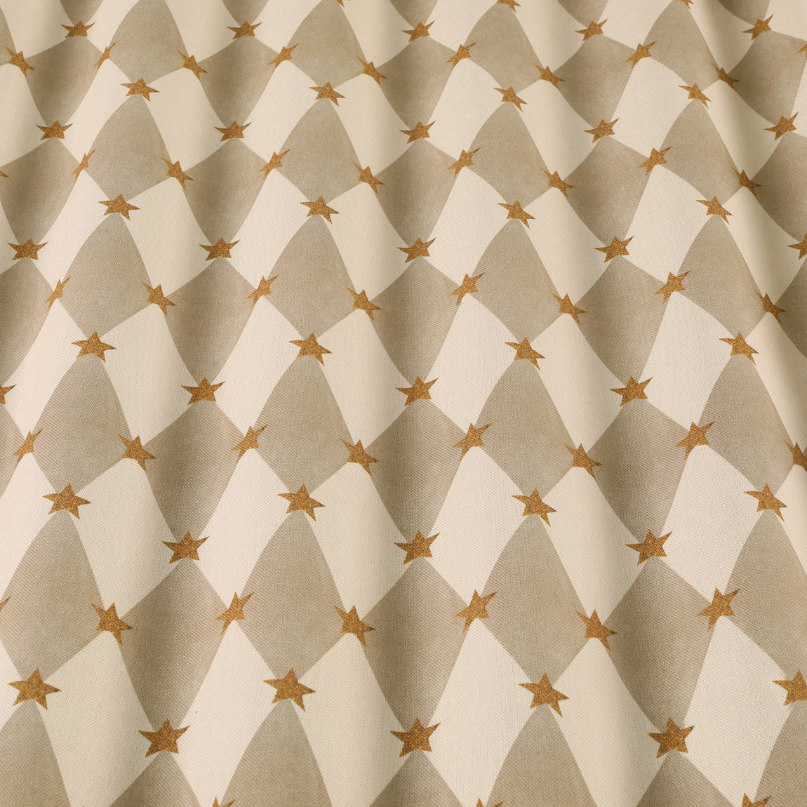 Carrie Neely Star And Harlequin Made To Measure Curtains Biscuit
