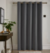 Fusion Strata 66x84 Eyelet Door Curtain Charcoal
