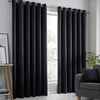 Fusion Strata Ready Made Eyelet Curtains Black