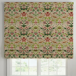 ANTE DECOR Strawberry Thief Printed Cotton Made To Measure Roman Blind Rose