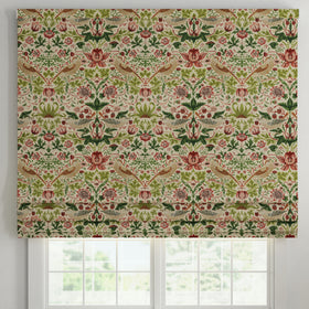 ANTE DECOR Strawberry Thief Printed Cotton Made To Measure Roman Blind Rose