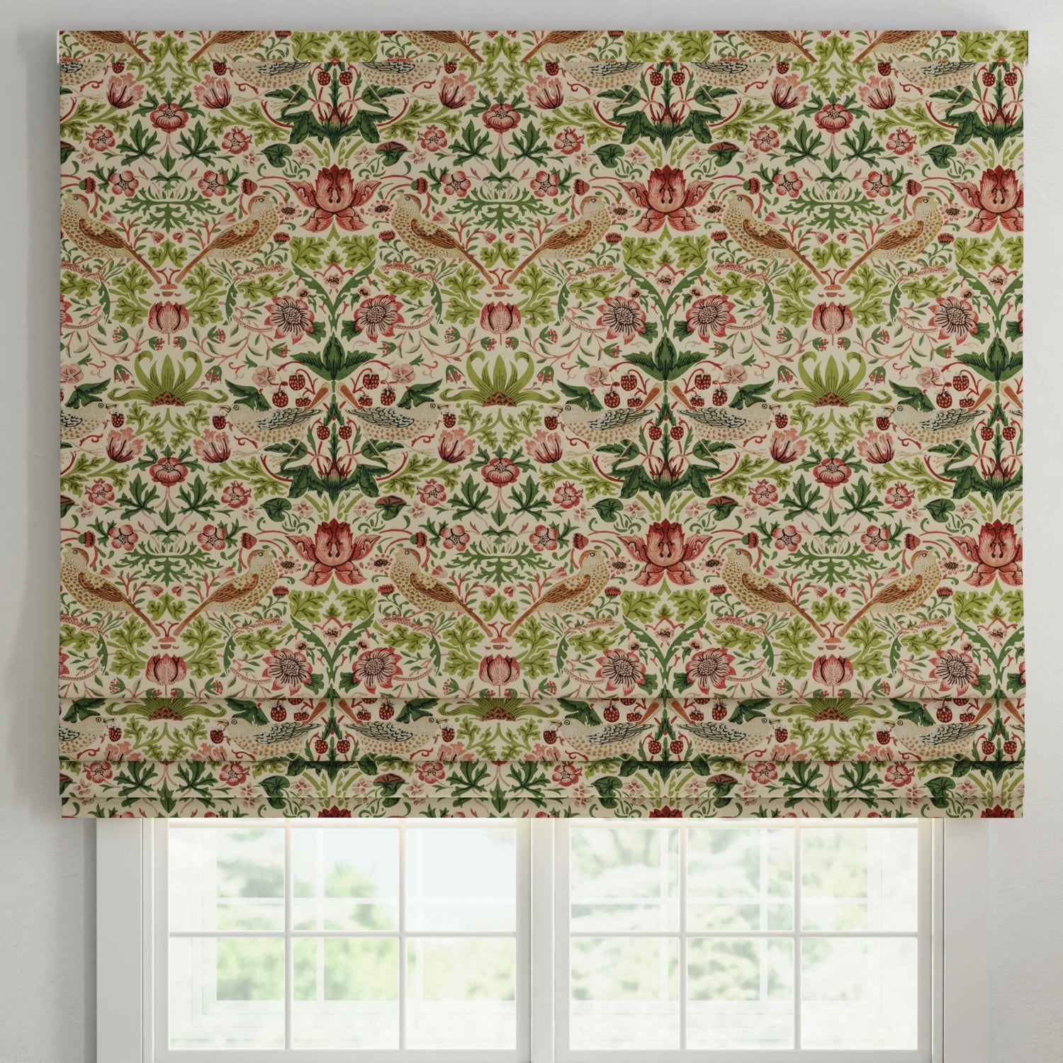 ANTE DECOR Strawberry Thief Printed Cotton Made To Measure Curtains Rose