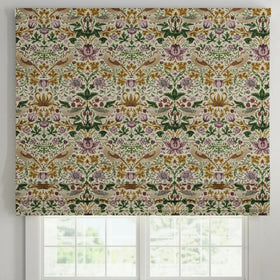 ANTE DECOR Strawberry Thief Printed Cotton Made To Measure Roman Blind Orchid