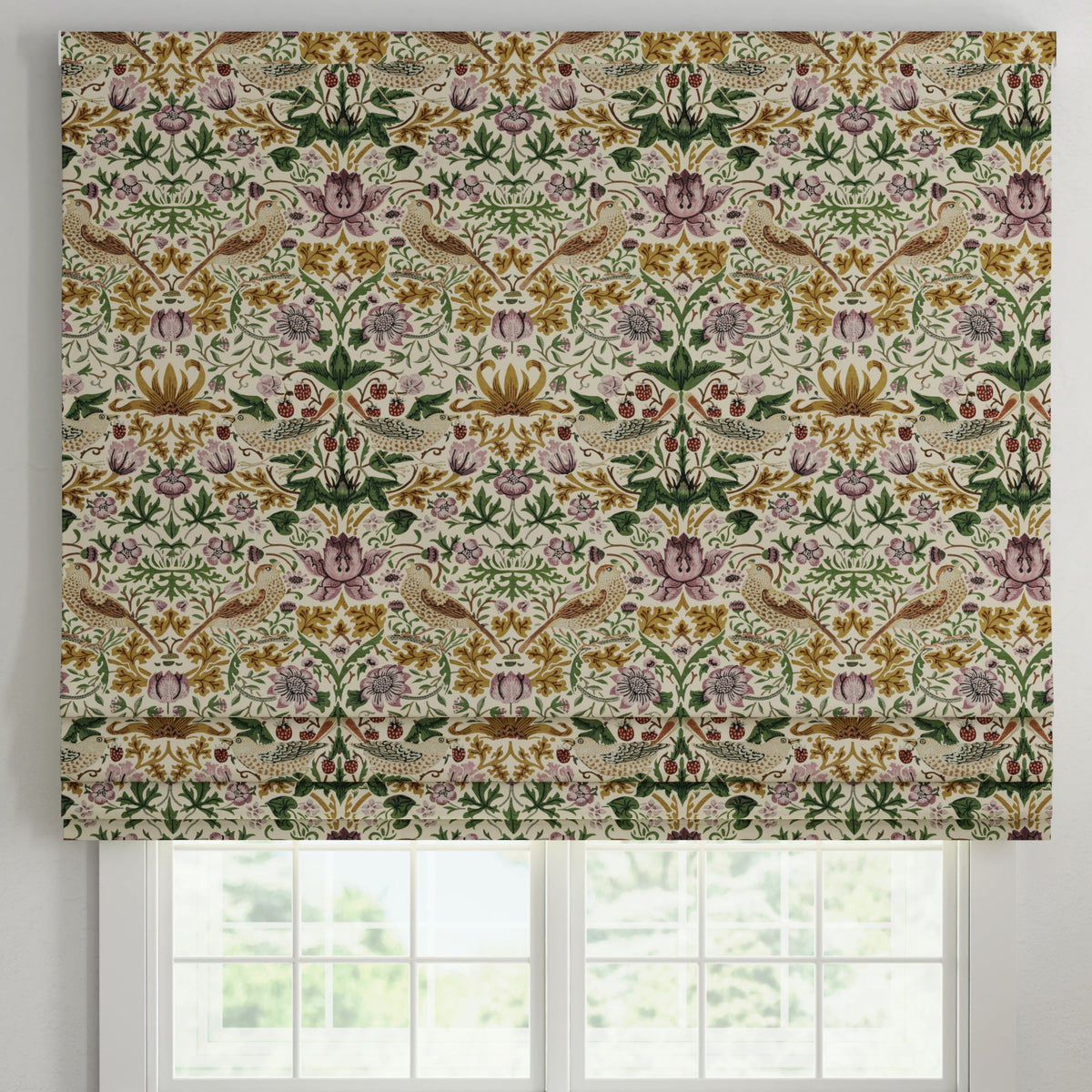 ANTE DECOR Strawberry Thief Printed Cotton Made To Measure Curtains Orchid