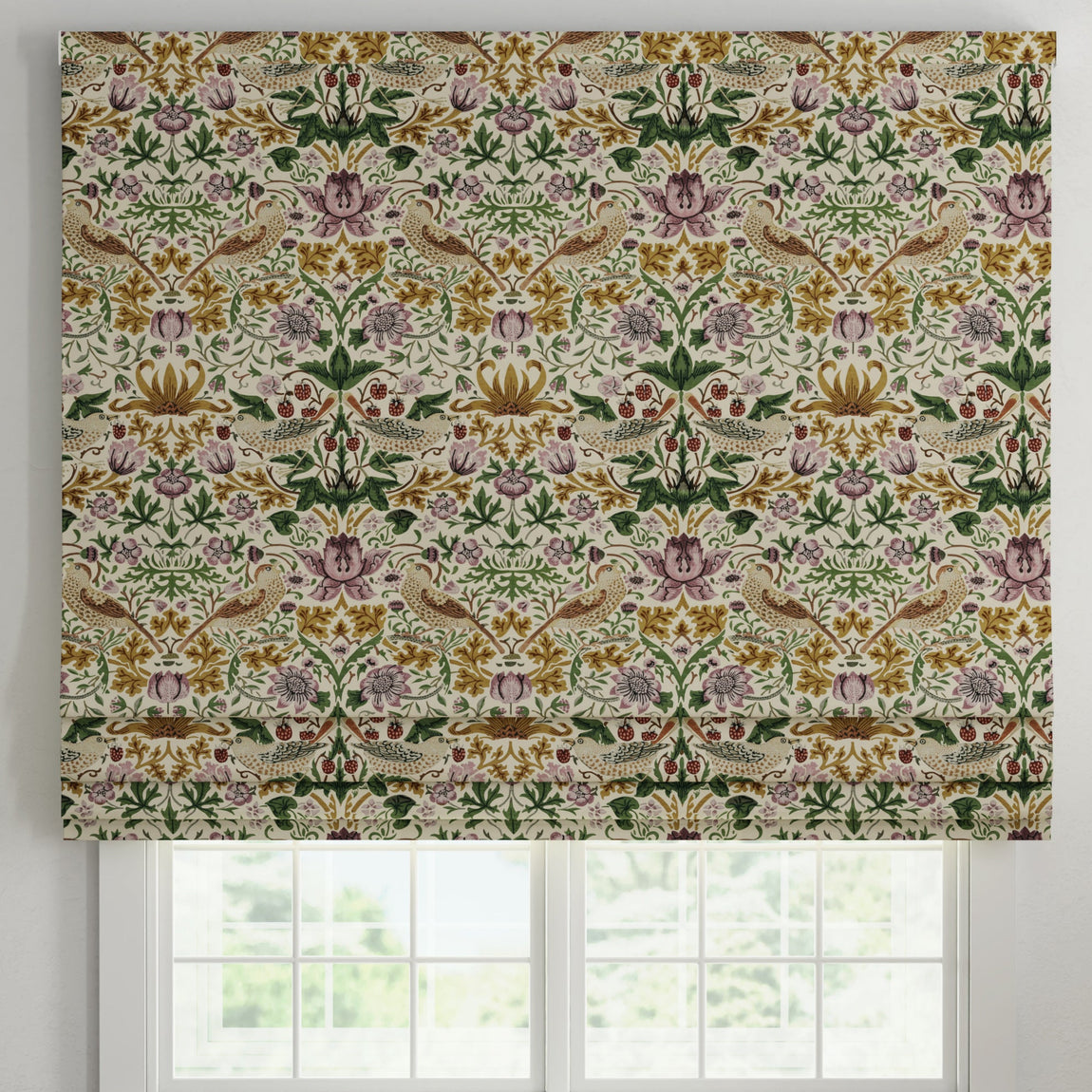 ANTE DECOR Strawberry Thief Printed Cotton Made To Measure Curtains Orchid