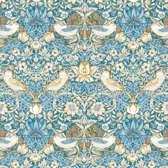Strawberry Thief Fabric Denim Spice