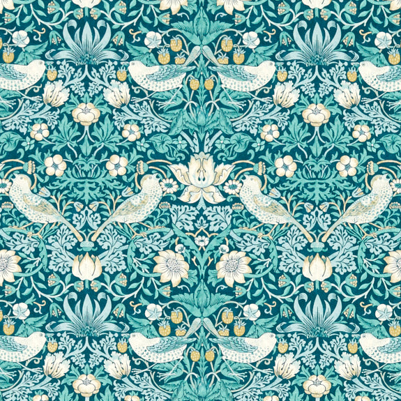 Strawberry Thief Fabric Teal
