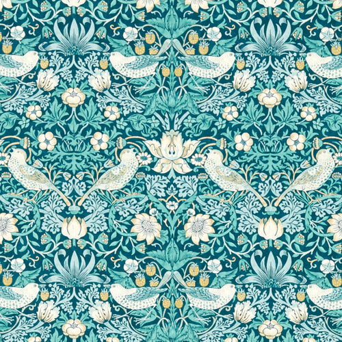 Strawberry Thief Fabric Teal
