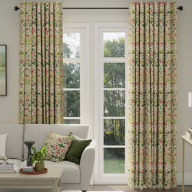 ANTE DECOR Strawberry Thief Printed Cotton Made To Measure Curtains Rose