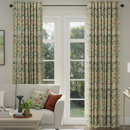 ANTE DECOR Strawberry Thief Printed Cotton Made To Measure Curtains Flax