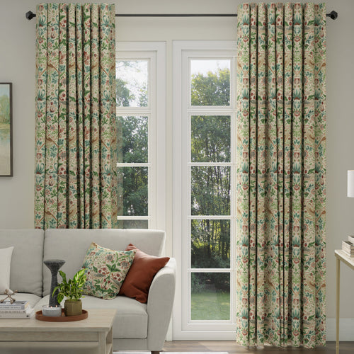ANTE DECOR Strawberry Thief Printed Cotton Made To Measure Curtains Flax