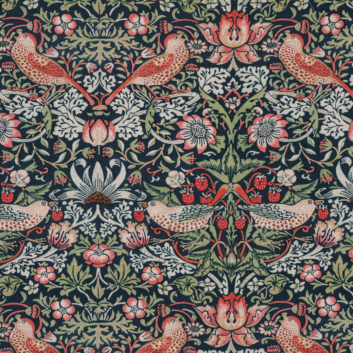 William Morris Strawberry Thief Made to Measure Roman Blind Blue