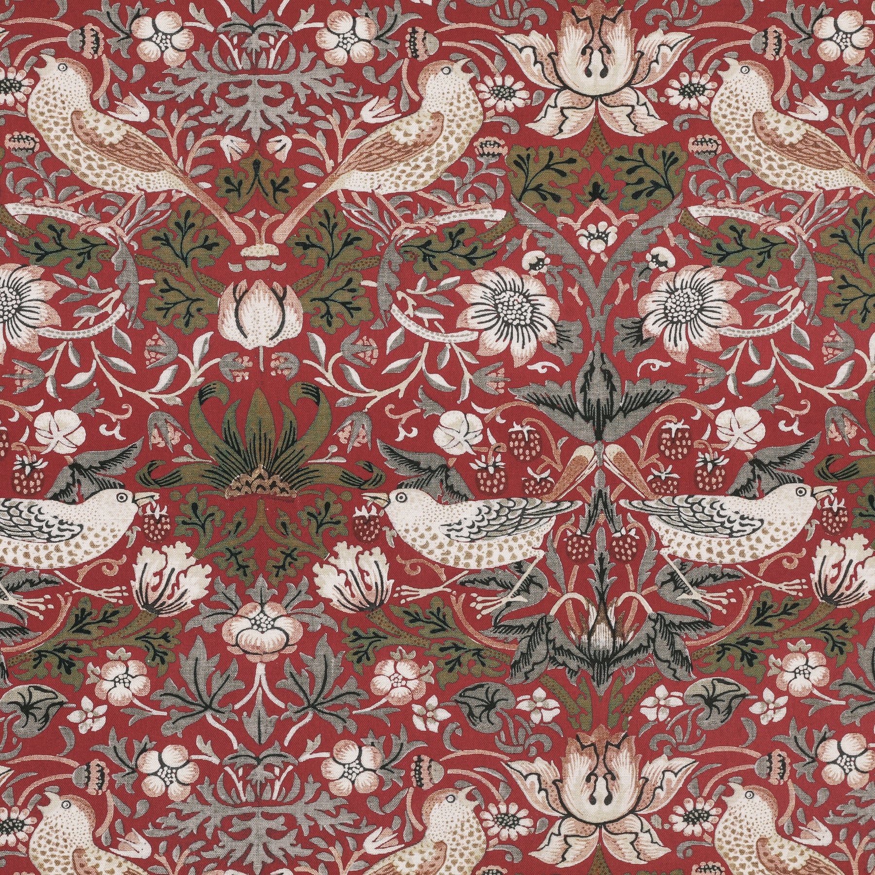 William Morris Strawberry Thief Made to Measure Roman Blind Red