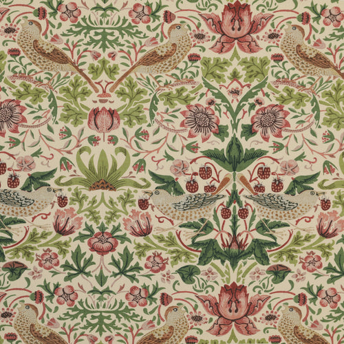 William Morris Strawberry Thief Printed Cotton Fabric Rose