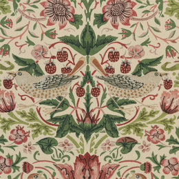 William Morris Strawberry Thief Printed Cotton Fabric Rose