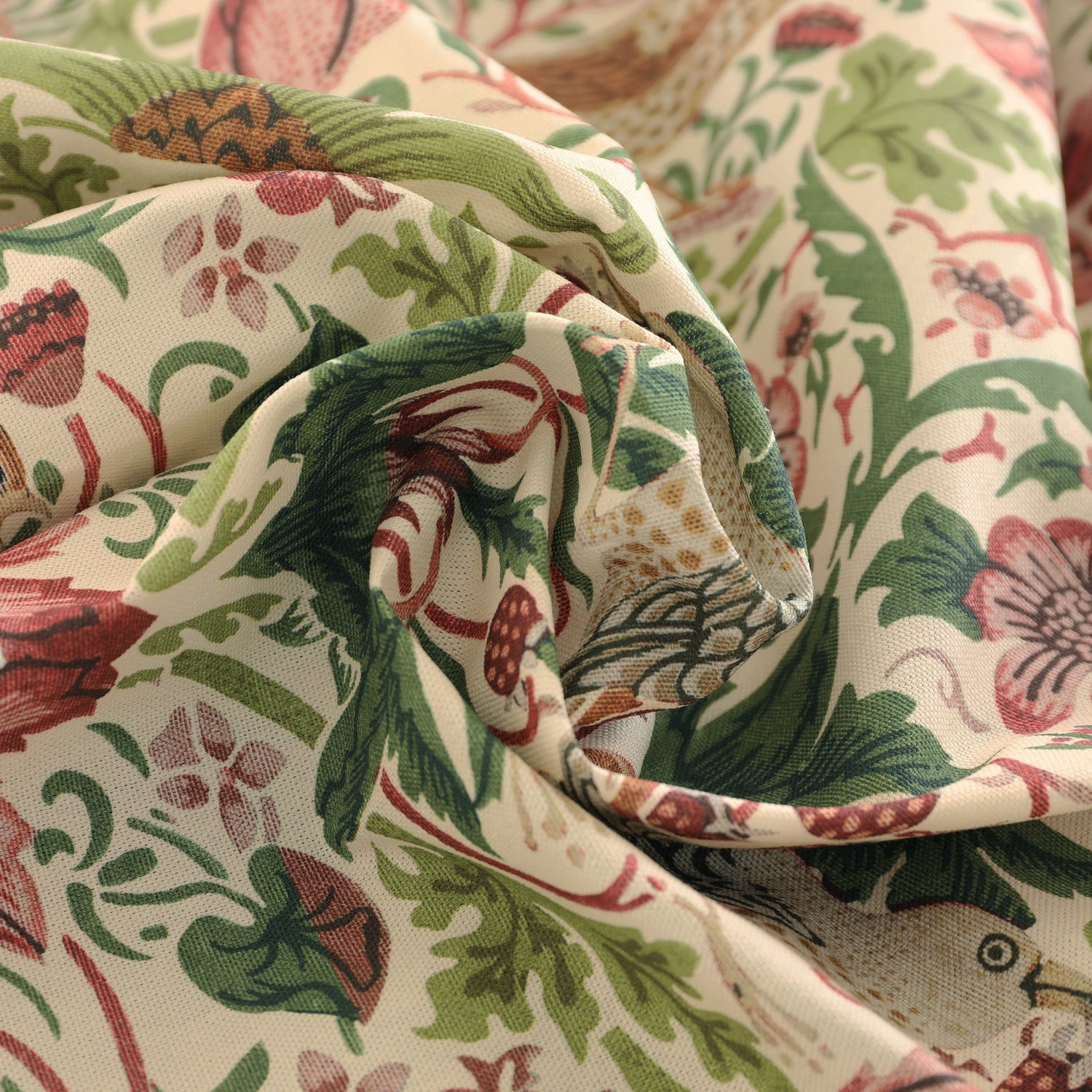 ANTE DECOR Strawberry Thief Printed Cotton Made To Measure Curtains Rose