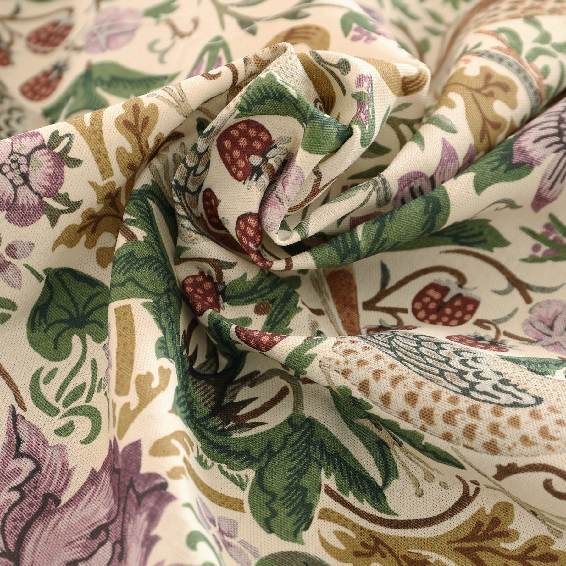 ANTE DECOR Strawberry Thief Printed Cotton Made To Measure Curtains Orchid