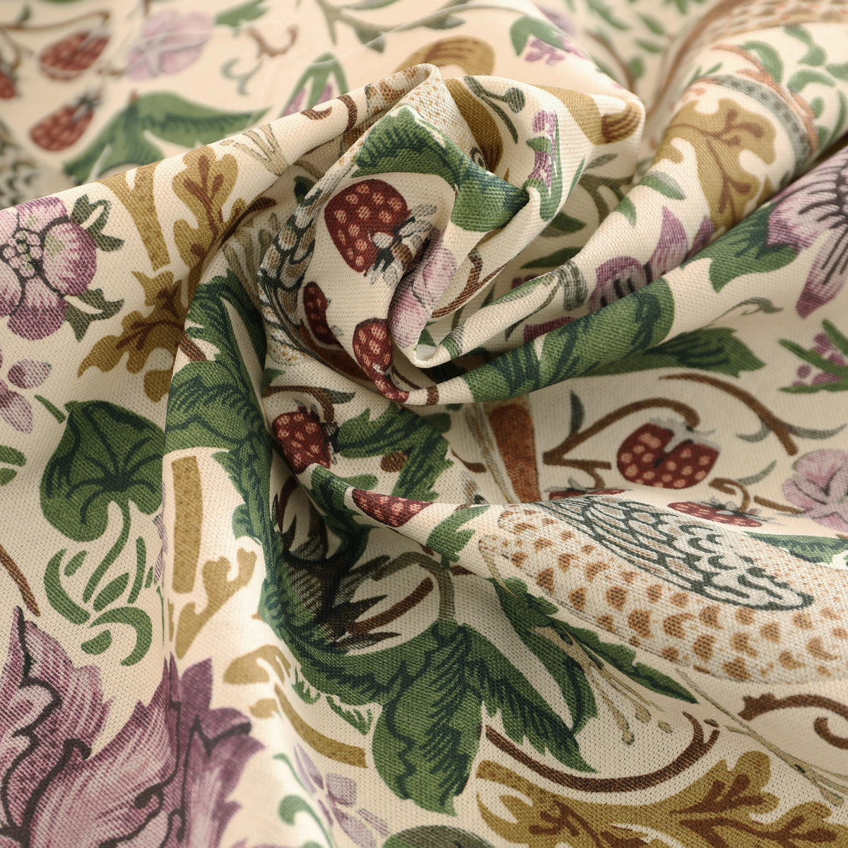 ANTE DECOR Strawberry Thief Printed Cotton Made To Measure Roman Blind Orchid