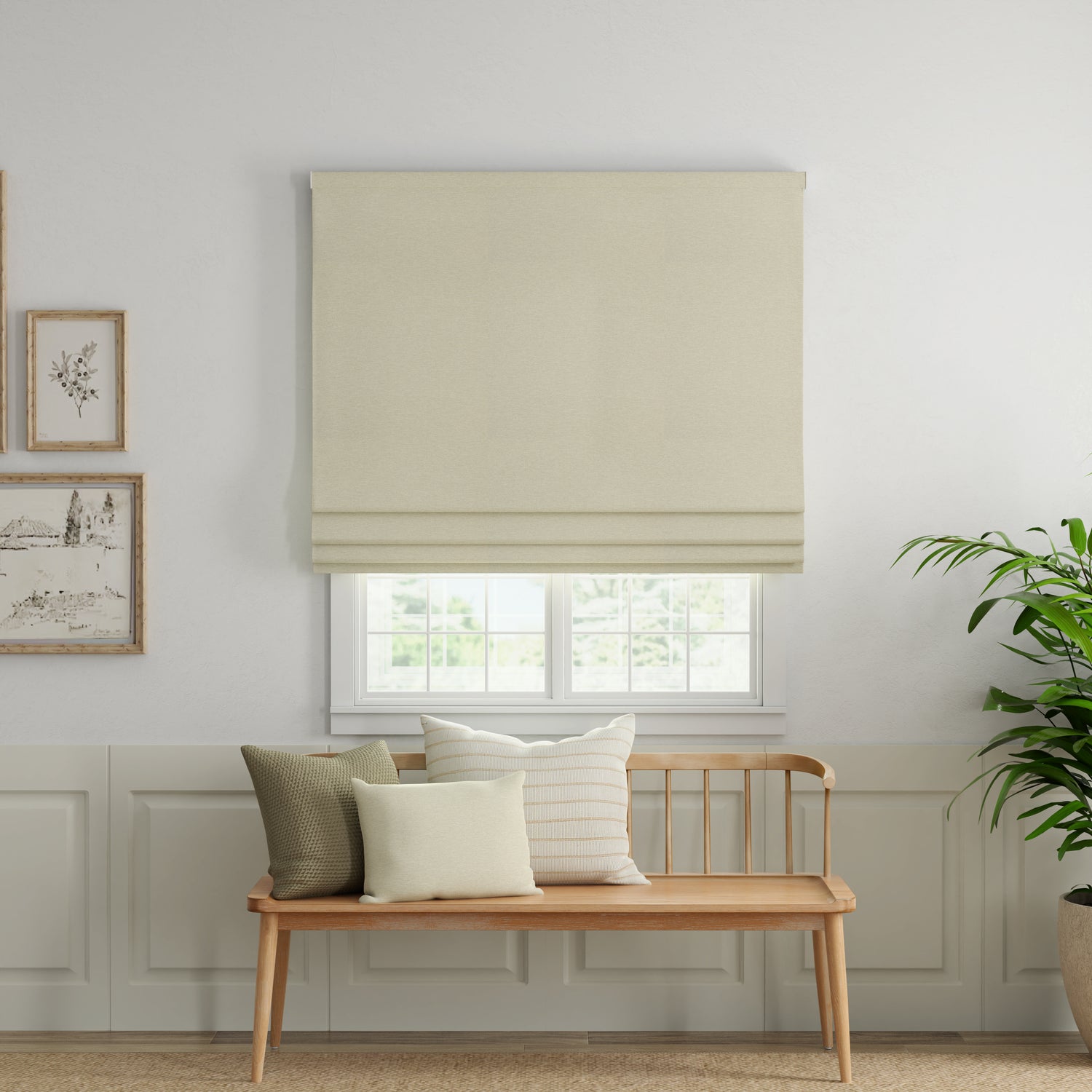 ANTE DECOR Athena Made To Measure Roman Blind Ivory