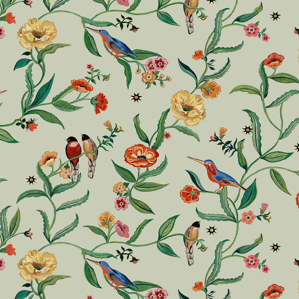 Cath Kidston Summer Birds Made to Measure Roller Blind Green