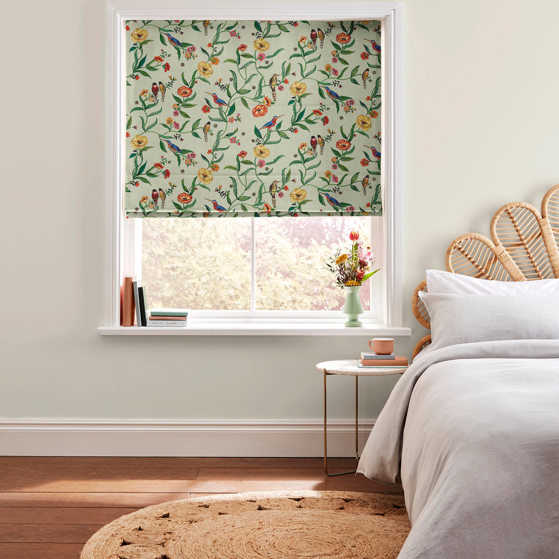 Cath Kidston Summer Birds Made to Measure Roman Blind Green