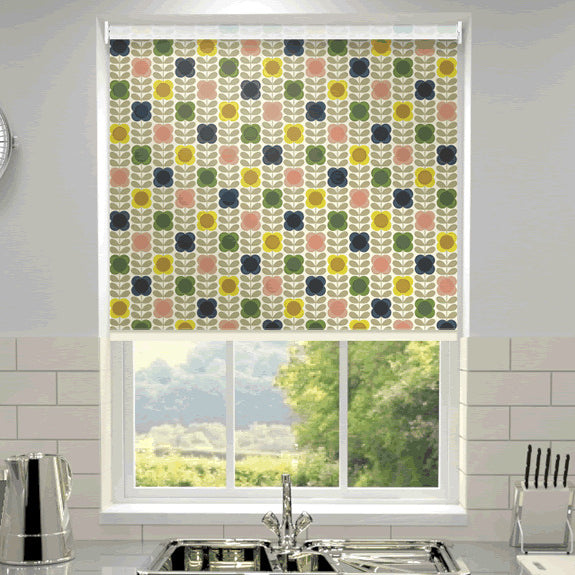 Orla Kiely Summer Flower Stem Made to Measure Blackout Roller Blind Multi