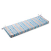 Summer Stripe Water Resistant Outdoor Bench Pad 45cm x 125cm Blue