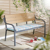Summer Stripe Water Resistant Outdoor Bench Pad 45cm x 125cm Blue