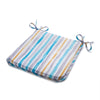 Summer Stripe Water Resistant Outdoor Square Seat Pad 42cm x 42cm Blue