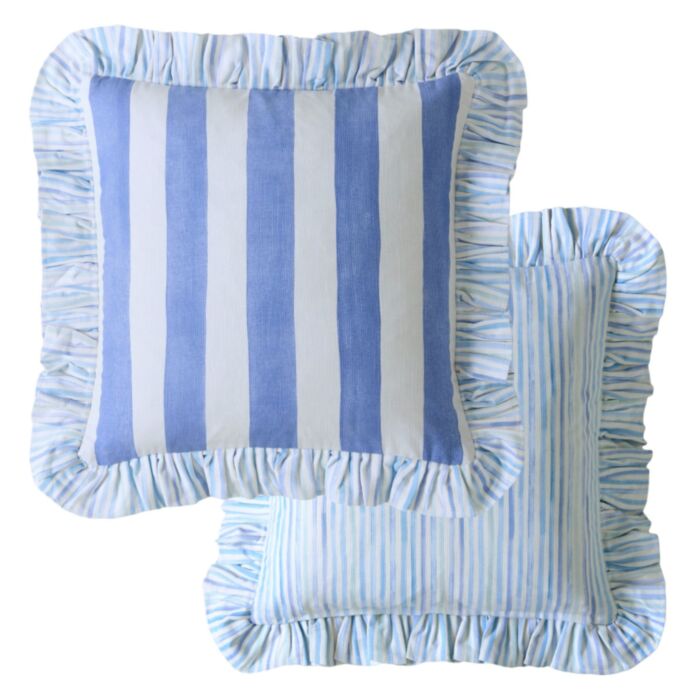 Bluebellgray Sunday Stripe 45cm x 45cm Filled Cushion Blue