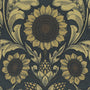 HOUSE Llewelyn-Bowen Sunny Side Up Printed Made To Measure Curtains Midnight Sample Image