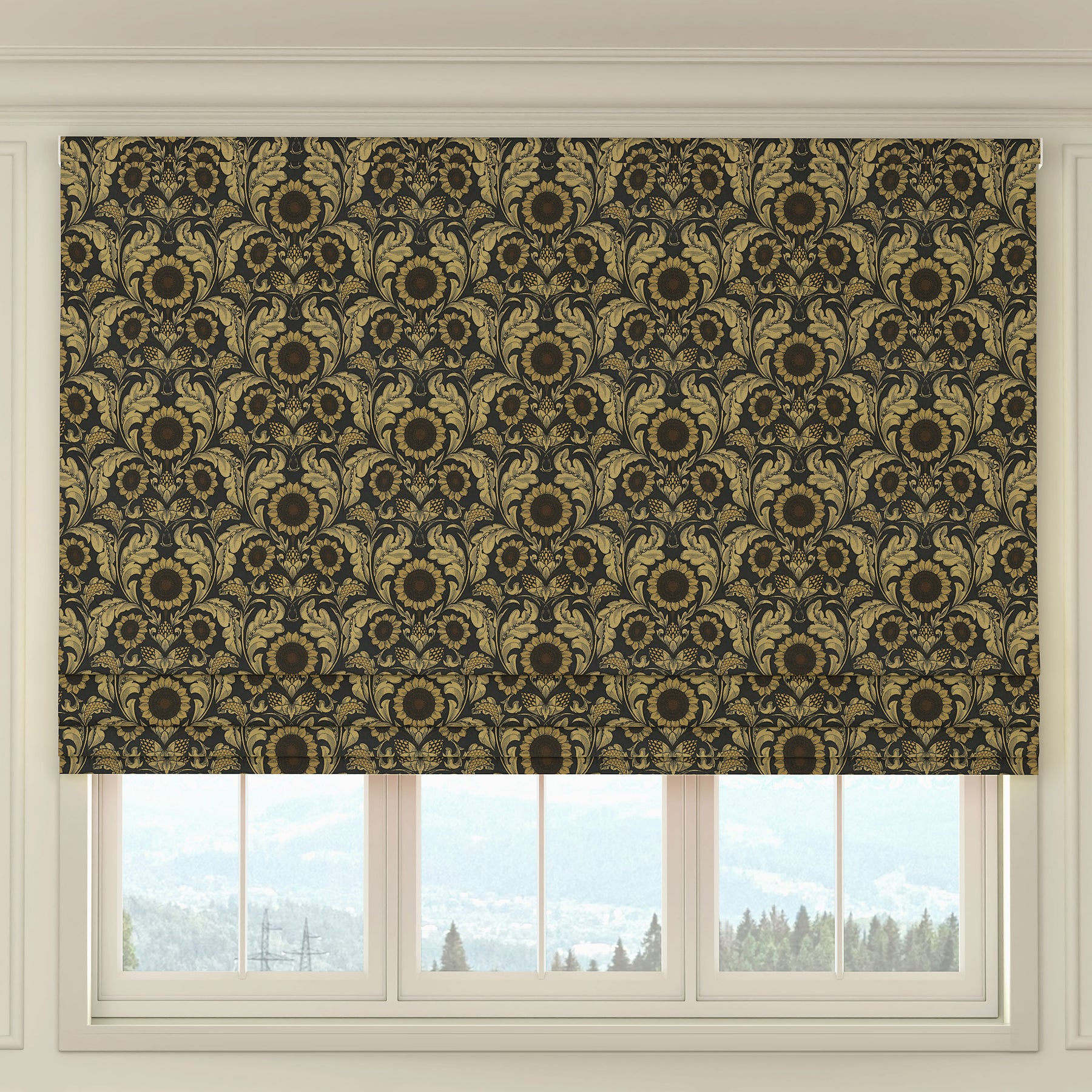 HOUSE Llewelyn-Bowen Sunny Side Up Printed Made To Measure Roman Blind Midnight