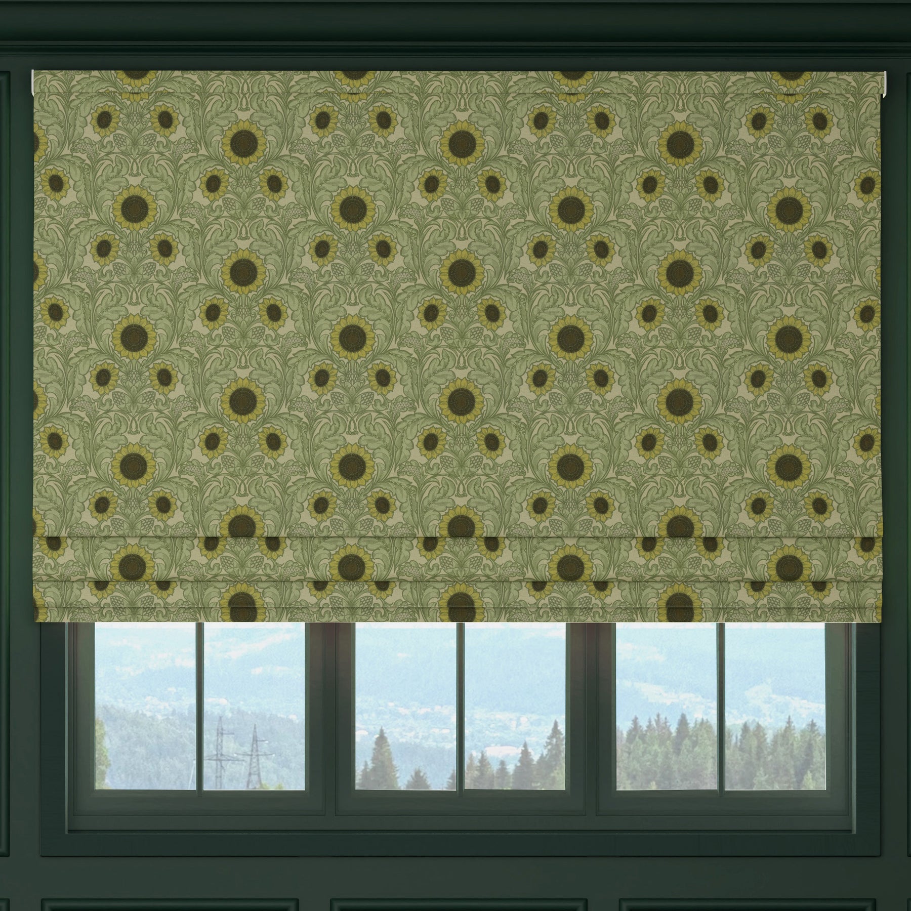 HOUSE Llewelyn-Bowen Sunny Side Up Printed Made To Measure Roman Blind Ivy