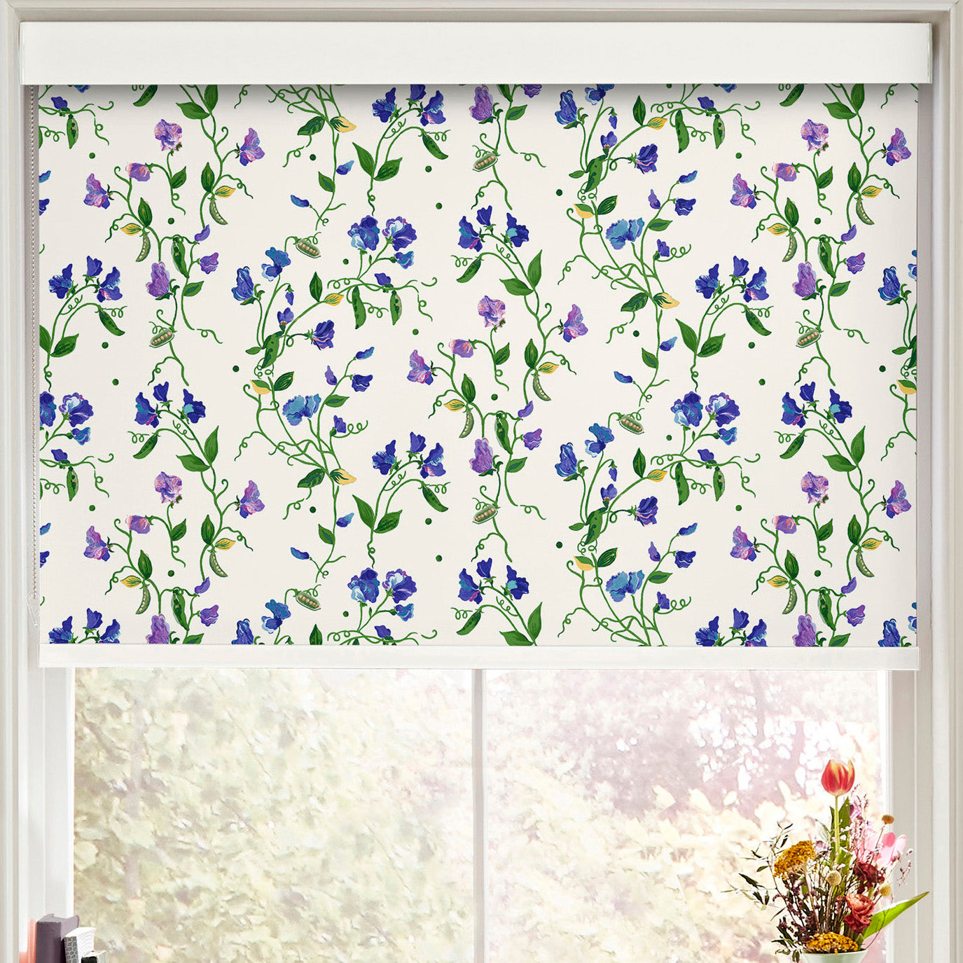 Cath Kidston Sweet Pea Made to Measure Blackout Roller Blind Purple
