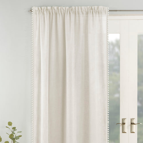 Tahiti Slot Top Ready Made Single Voile Curtain Cream