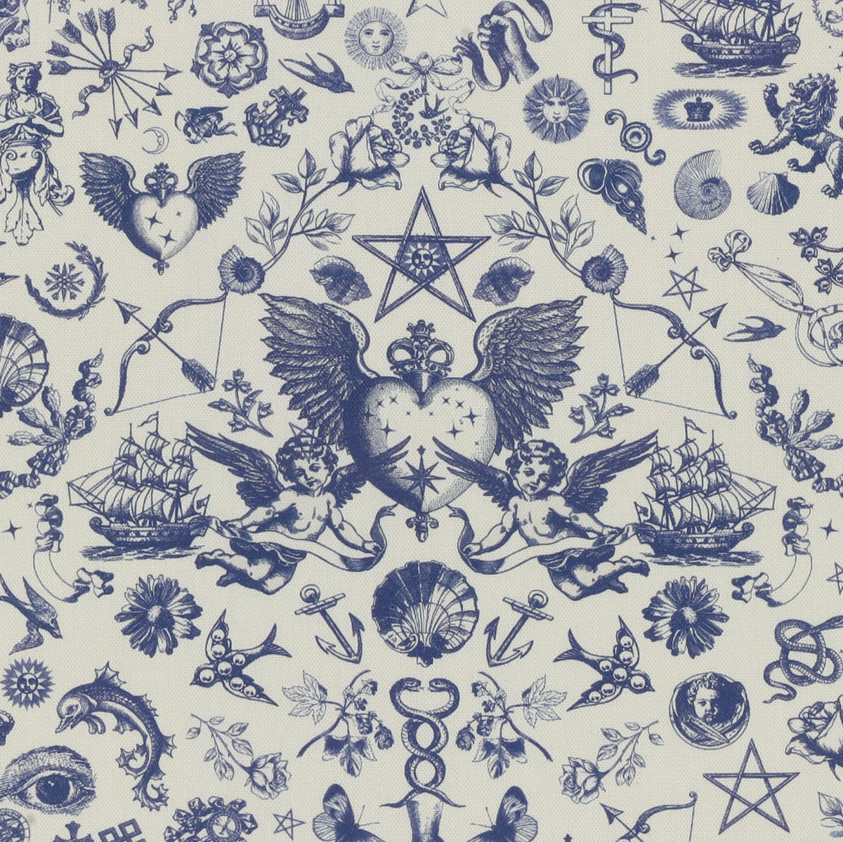 Carrie Neely Tattoo Angel Made To Measure Roman Blind Blue