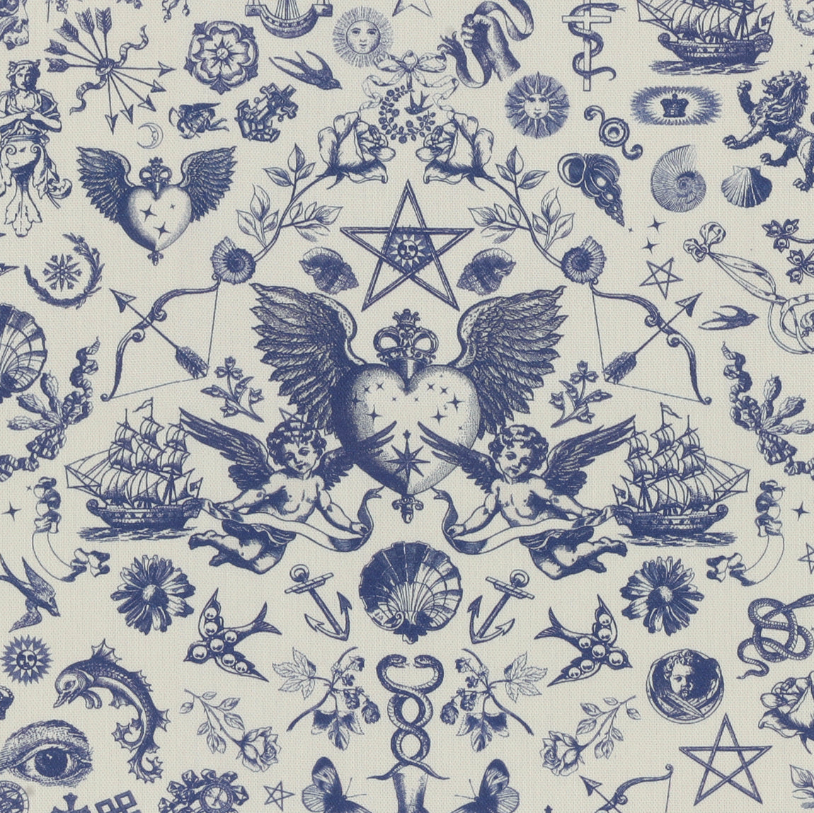 Carrie Neely Tattoo Angel Made To Measure Roman Blind Blue
