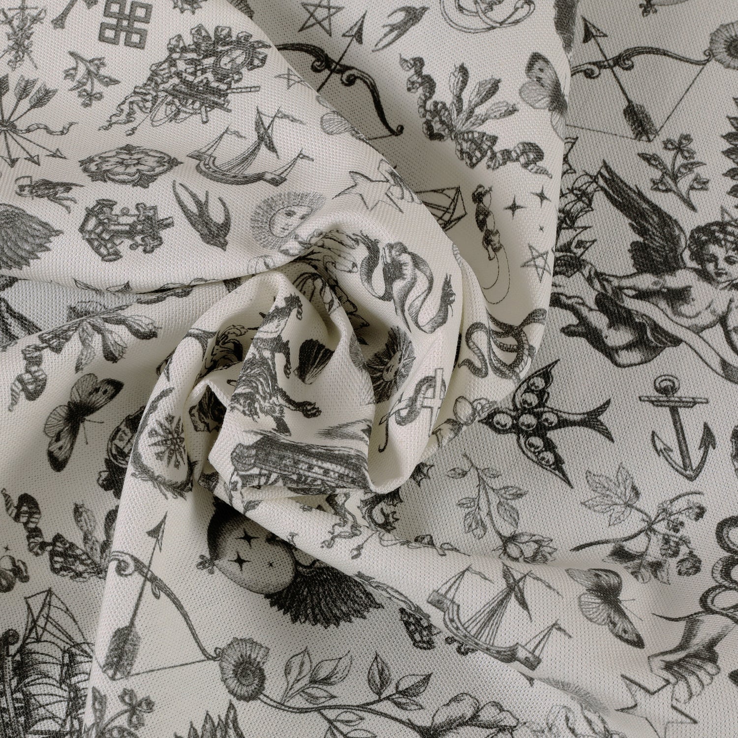 Carrie Neely Tattoo Angel Fabric Charcoal