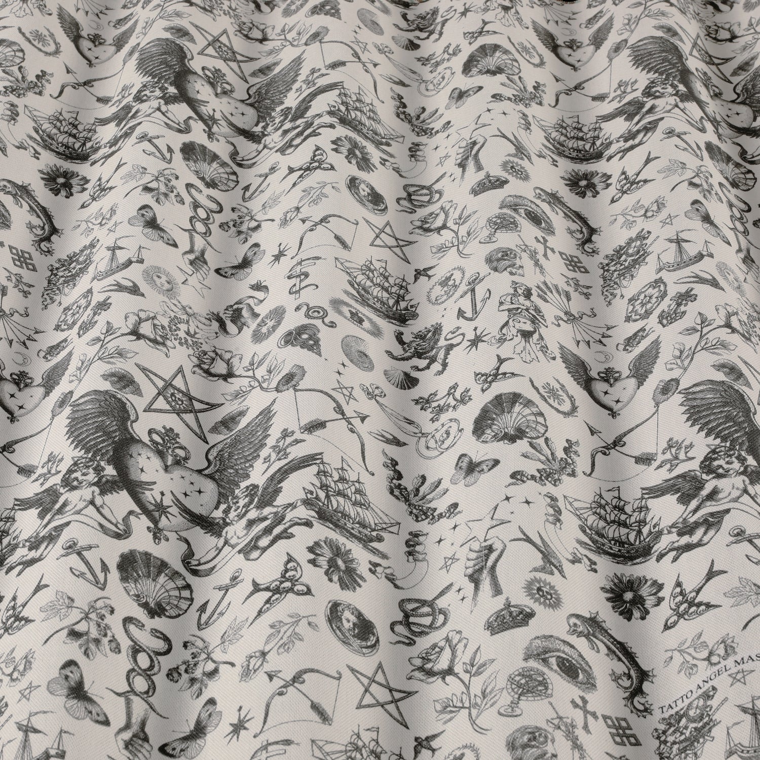 Carrie Neely Tattoo Angel Fabric Charcoal