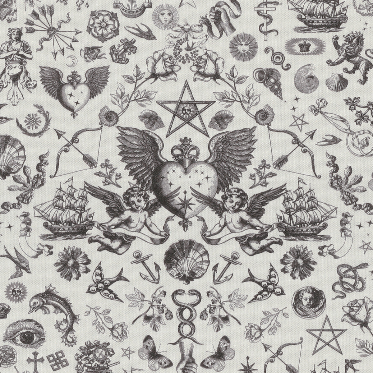 Carrie Neely Tattoo Angel Made To Measure Curtains Charcoal