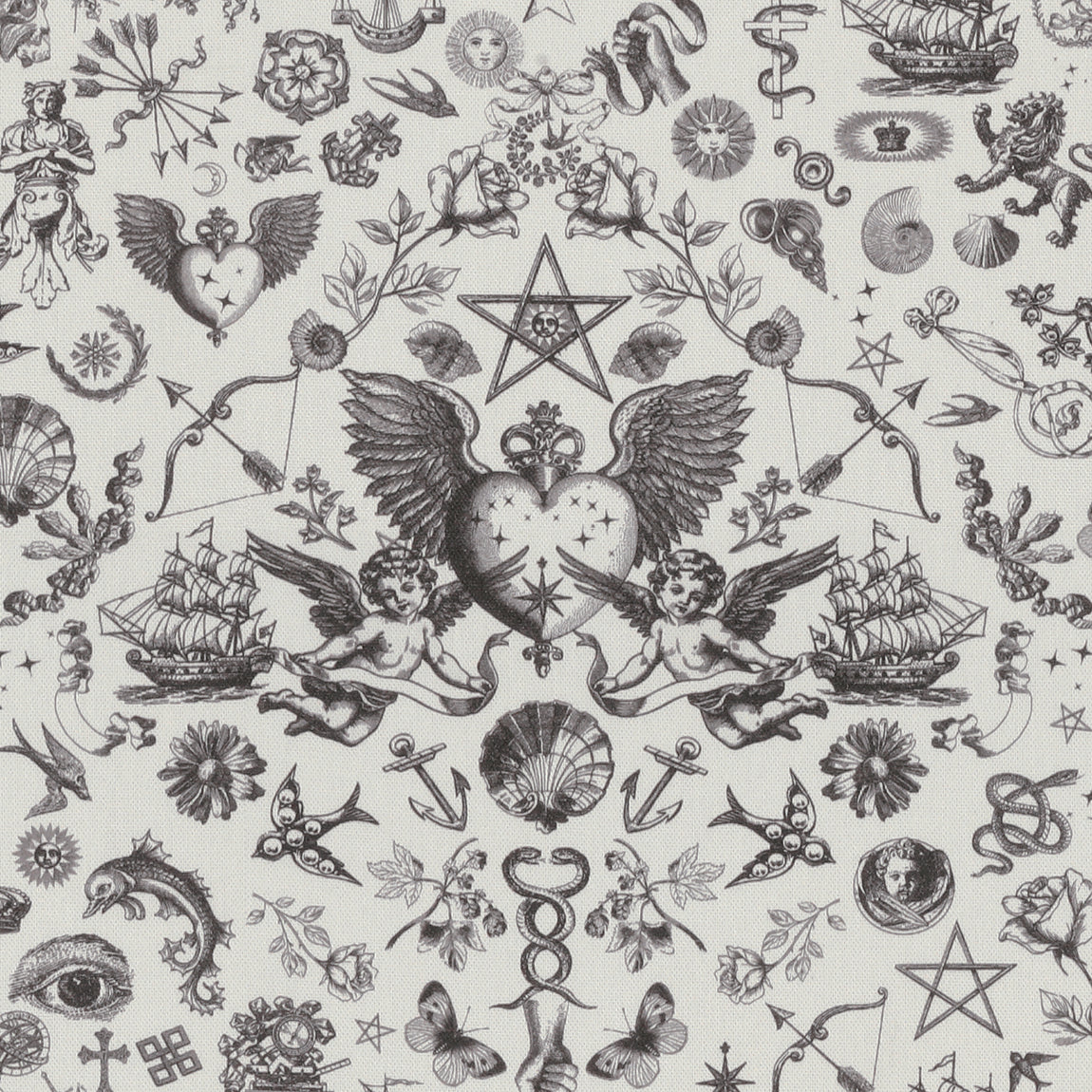 Carrie Neely Tattoo Angel Made To Measure Curtains Charcoal