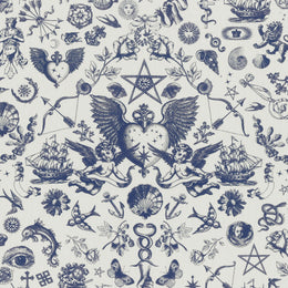 Carrie Neely Tattoo Angel Fabric Blue