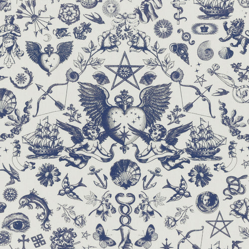Carrie Neely Tattoo Angel Fabric Blue