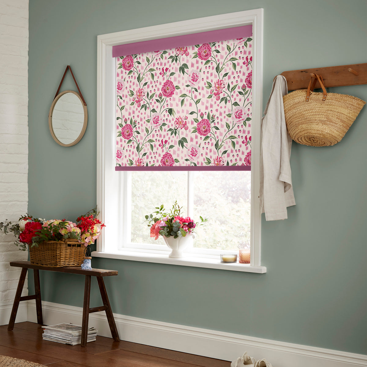 Cath Kidston Tea Rose Made to Measure Roller Blind Pink