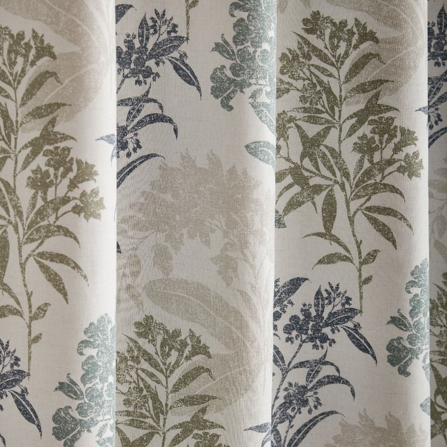 Laura Ashley Tenby Ready Made Eyelet Blackout Curtains Seaspray