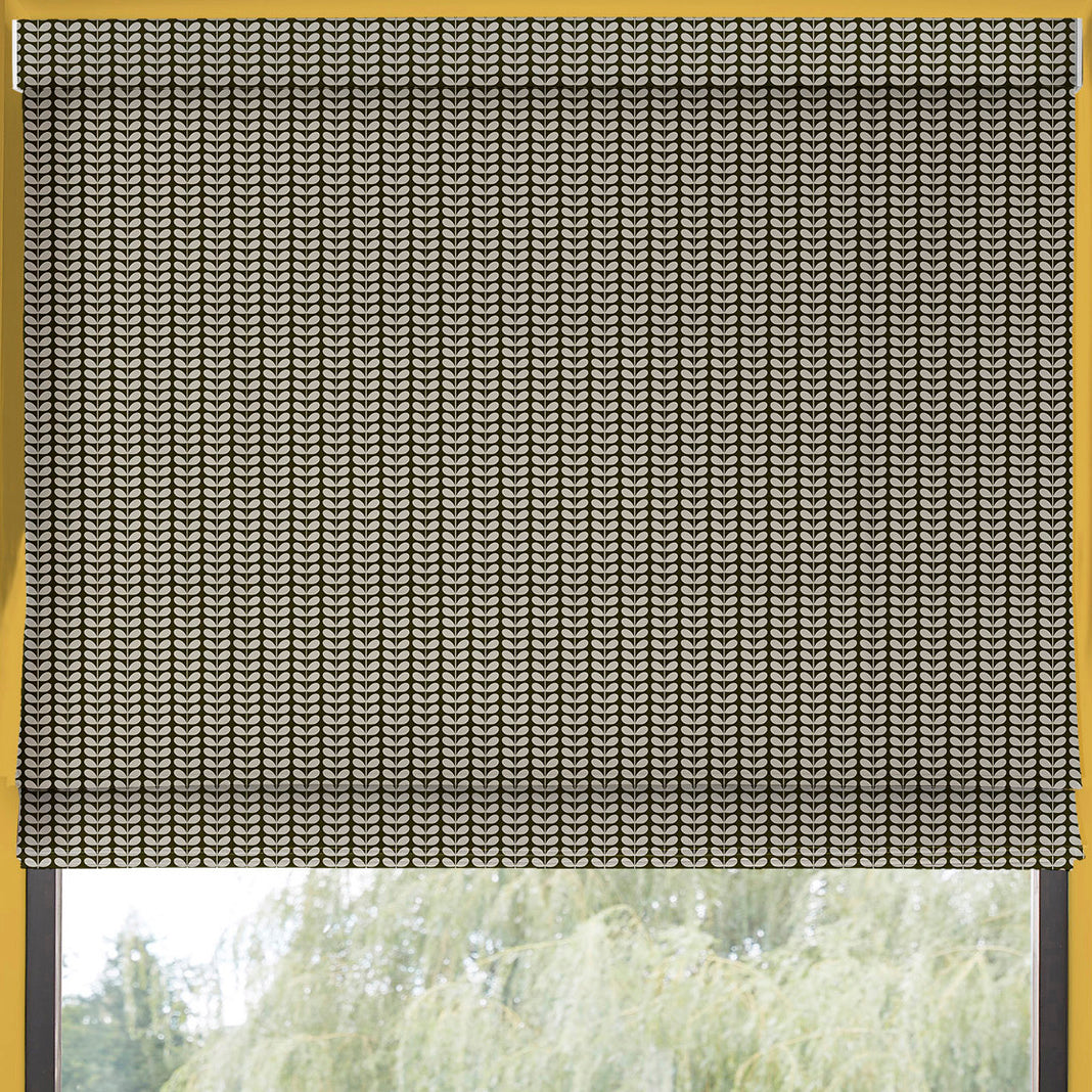 Orla Kiely Tiny Stem Made to Measure Roman Blind Black